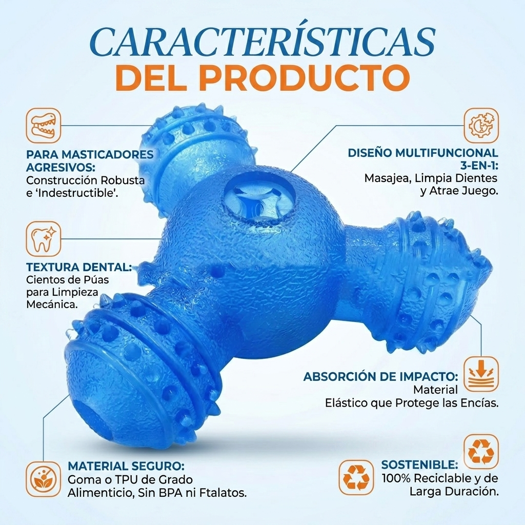 Juguete, Limpiador Dental y Dispensador de Premios para Perros.